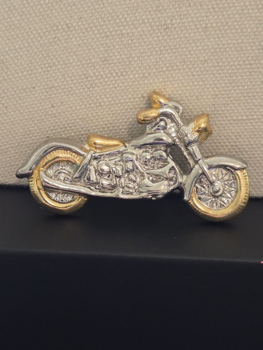 Biker Chicks! Gold and Silver Motorcycle Pendant